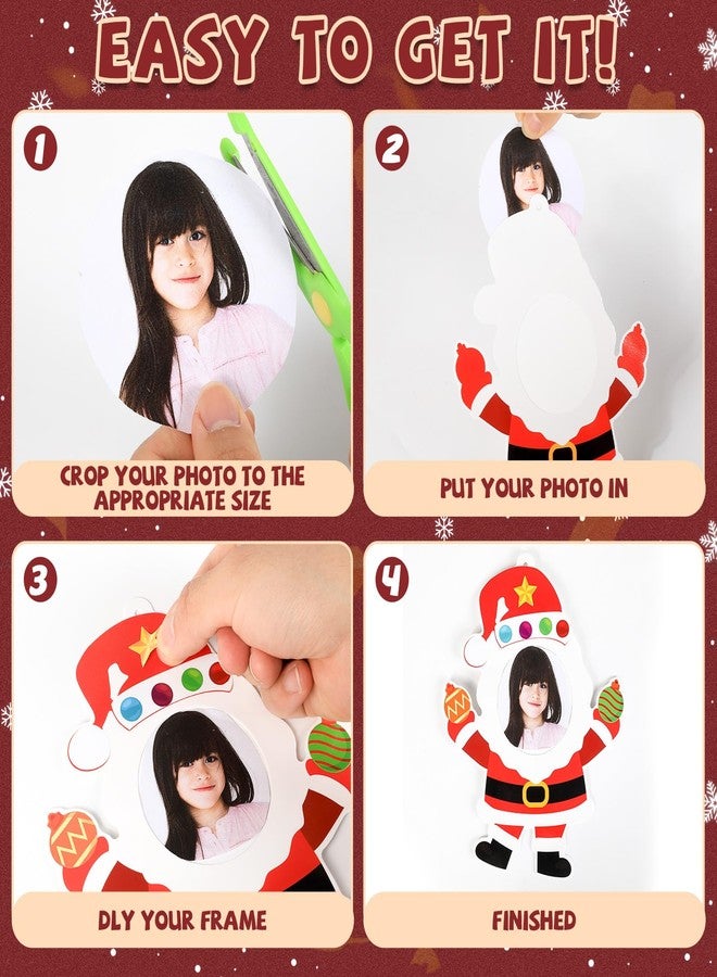 Lonfliness 24 Sets Christmas Santa Claus Picture Frame Craft Kit DIY Santa Claus Craft for Children Toddlers Christmas Winter Home Classroom Crafts Arts Crafts for Kids Xmas Party Game School Activity - Image 3